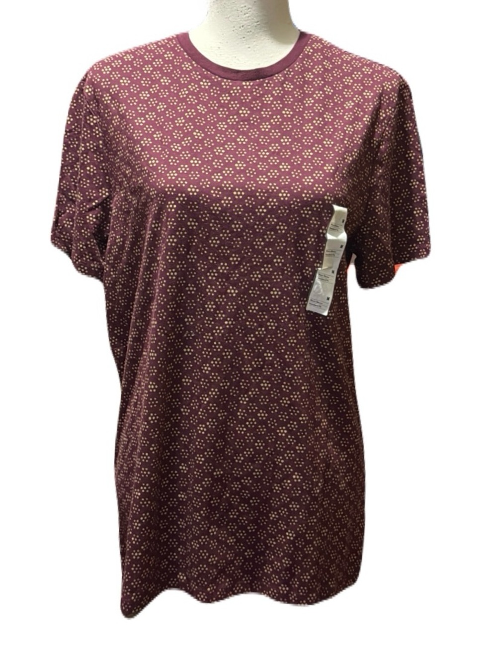 Goodfellow & Co maroon tee w/white polka-dot print NWT Men’s size medium | f